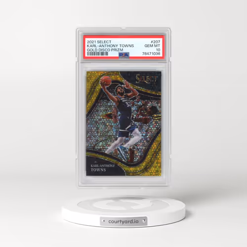 2021 Panini Select #207 Karl-Anthony Towns - Gold Disco Prizm (PSA 10 GEM MINT)