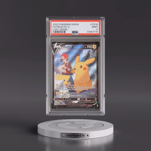 2022 Pokémon Sword & Shield Lost Origin #TG16 Pikachu V - Holo Full Art (PSA 9 MINT)