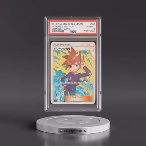 2019 Pokémon Sun & Moon Miracle Twins #106 Blue's Tactics - Full Art (PSA 10 GEM MINT)