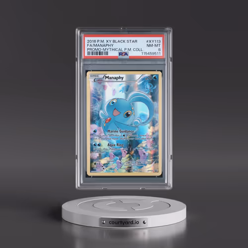 2016 Pokémon XY Black Star Promo #XY113 Manaphy - Full Art Mythical Pokemon Collection (PSA 8 NM-MT)