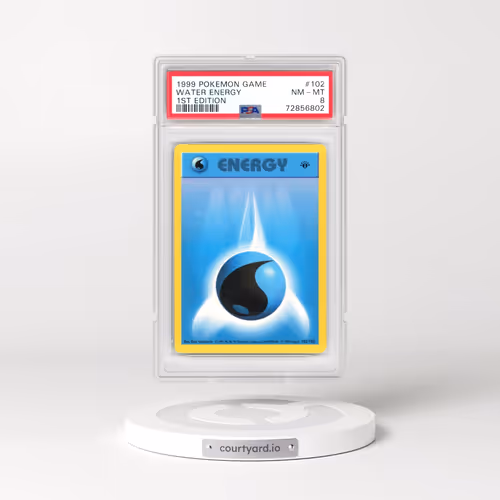 1999 Pokémon Game #102 Water Energy - 1st Edition (PSA 8 NM-MT)