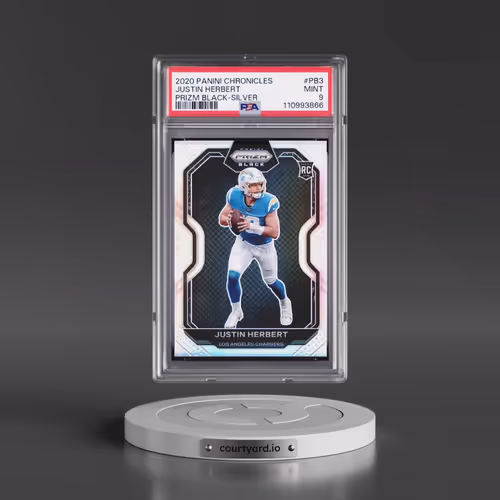 2020 Panini Chronicles Prizm Black #PB3 Justin Herbert - Silver (PSA 9 MINT)