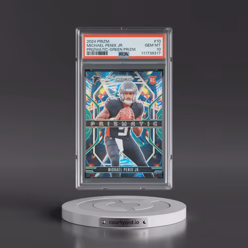 2024 Panini Prizm Prizmatic #10 Michael Penix Jr. - Green Prizm (PSA 10 GEM MINT)