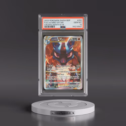 2023 Pokémon Swsh Black Star Promo #291 Lucario Vstar - Full Art Crown Zenith Elite Trainer Box (PSA