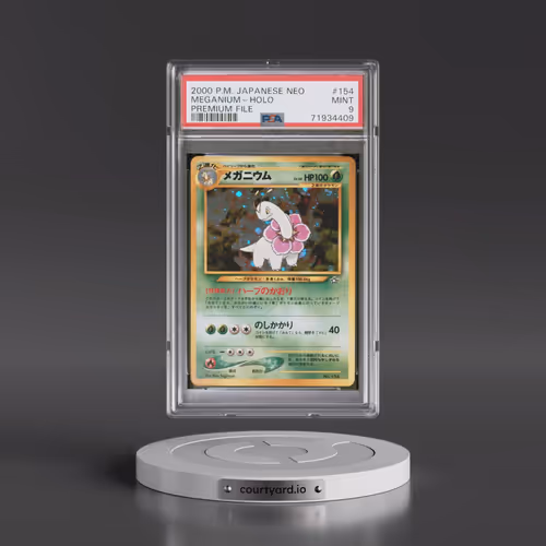2000 Pokémon Neo #154 Meganium - Holo Premium File (PSA 9 MINT)