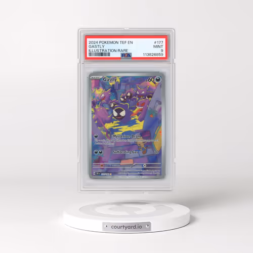 2024 Pokémon Tef EN-Temporal Forces #177 Gastly - Illustration Rare (PSA 9 MINT)