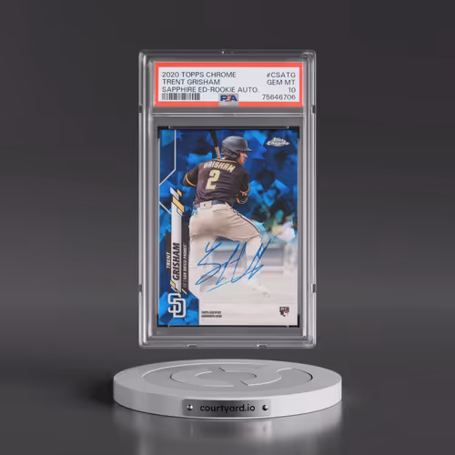 2020 Topps Chrome Sapphire Edition Rookie Autograph #CSATG Trent Grisham (PSA 10 GEM MINT)