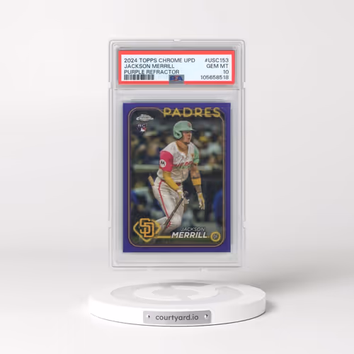2024 Topps Chrome Update #USC153 Jackson Merrill - Purple Refractor (PSA 10 GEM MINT)