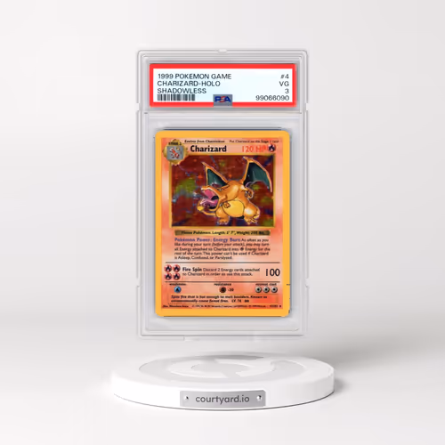 1999 Pokémon Game #4 Charizard - Holo Shadowless (PSA 3 VG)