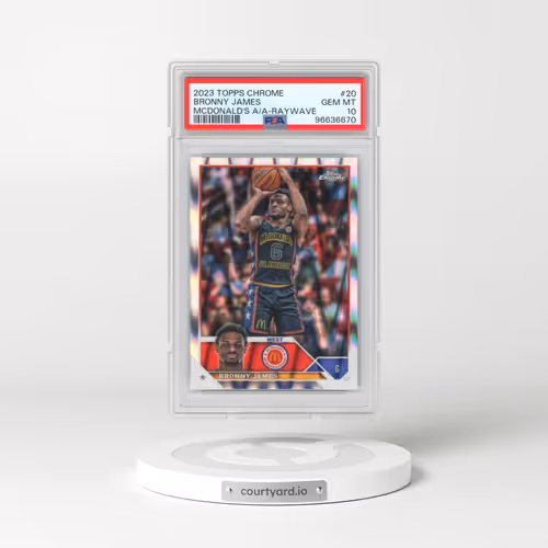2023 Topps Chrome Mcdonald's All-American #20 Bronny James - Raywave (PSA 10 GEM MINT)