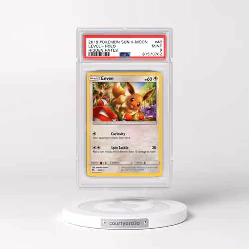 2019 Pokémon Sun & Moon Hidden Fates #48 Eevee - Holo (PSA 9 MINT)