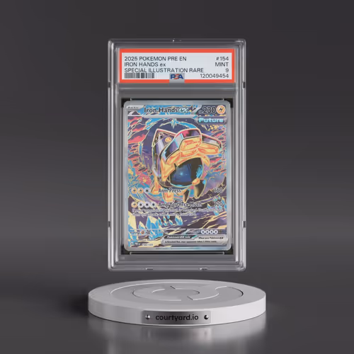 2025 Pokémon Pre EN-Prismatic Evolutions #154 Iron Hands EX - Holo Special Illustration Rare (PSA 9
