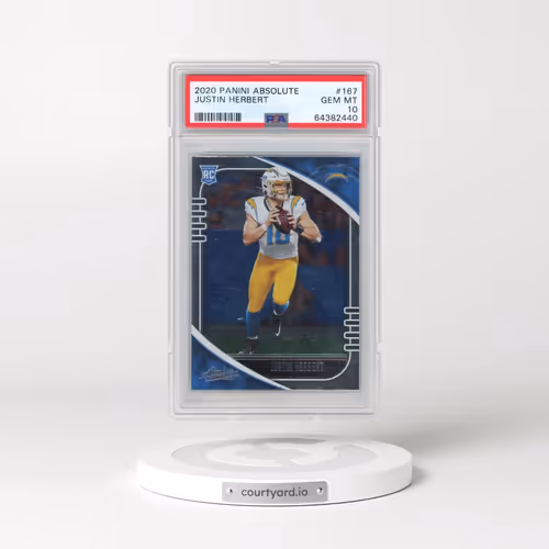 2020 Panini Absolute #167 Justin Herbert (PSA 10 GEM MINT)