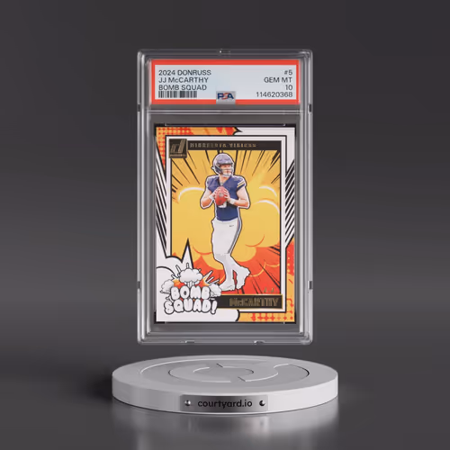 2024 Panini Donruss Bomb Squad #5 JJ McCarthy (PSA 10 GEM MINT)