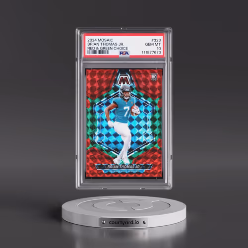 2024 Panini Mosaic #323 Brian Thomas Jr. - Red & Green Choice (PSA 10 GEM MINT)