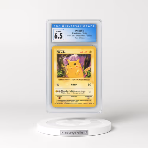 1999 Base Set #58/102 Pikachu - Shadowless Shadowless Red Cheeks (CGC 6.5 EX-NM+)