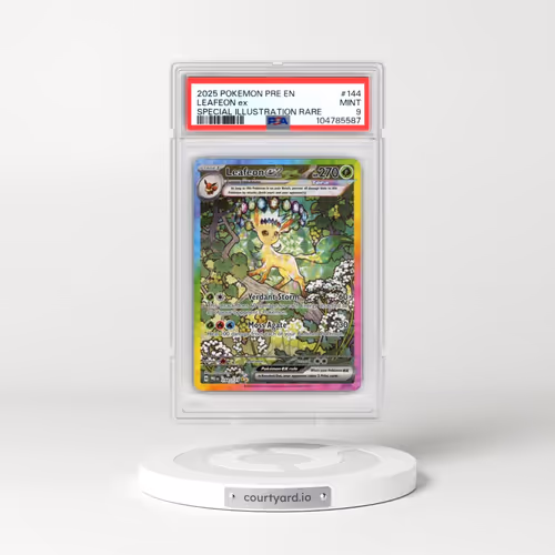 2025 Pokémon Pre EN-Prismatic Evolutions #144 Leafeon EX - Holo Special Illustration Rare (PSA 9 MINT)