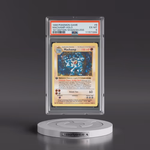 1999 Pokémon Game #8 Machamp - 1st Edition Holo Shadowless (PSA 6 EX-MT)