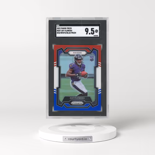 2023 Panini Prizm #307 Zay Flowers - Red/White/Blue Prizm (SGC 9.5 MINT+)