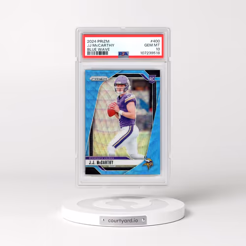 2024 Panini Prizm #400 JJ McCarthy - Blue Wave (PSA 10 GEM MINT)