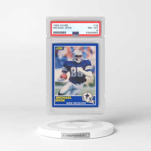 1989 Score #18 Michael Irvin (PSA 8 NM-MT)
