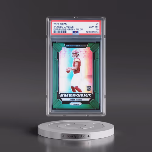 2024 Panini Prizm Emergent #2 Jayden Daniels - Green Prizm (PSA 10 GEM MINT)