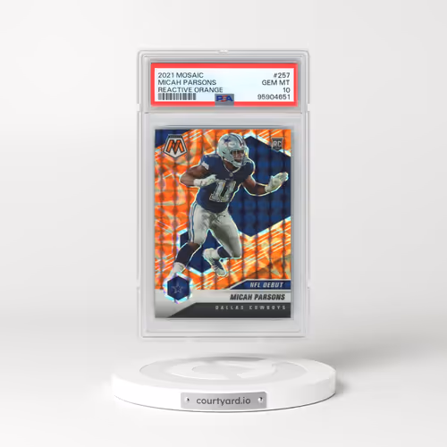 2021 Panini Mosaic #257 Micah Parsons - Reactive Orange (PSA 10 GEM MINT)