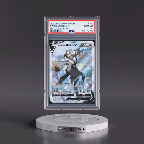 2021 Pokémon Sword & Shield Battle Styles #153 Rapid Strike Urshifu V - Holo Full Art (PSA 10 GEM MI