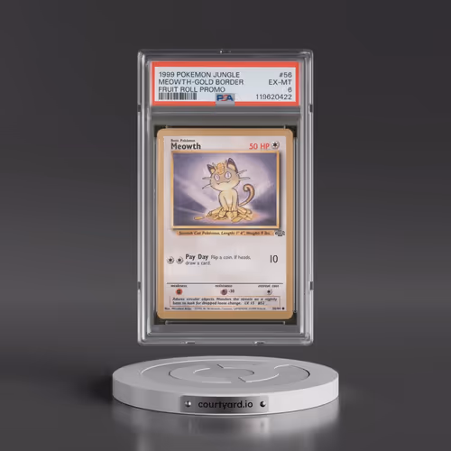 1999 Pokémon Jungle Promo #56 Meowth-Gold Border - Fruit Roll Promo (PSA 6 EX-MT)