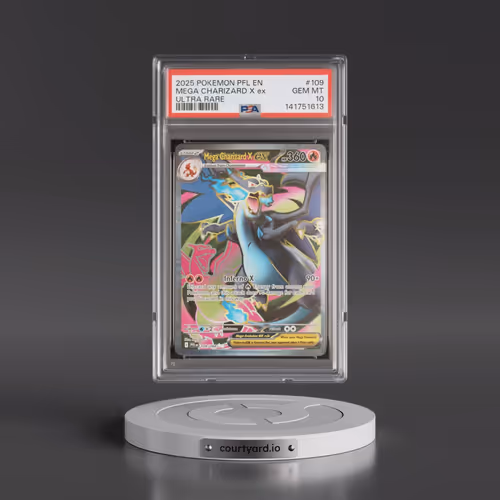 2025 Pokémon Pfl EN-Phantasmal Flames #109 Mega Charizard X EX - Holo Ultra Rare (PSA 10 GEM MINT)