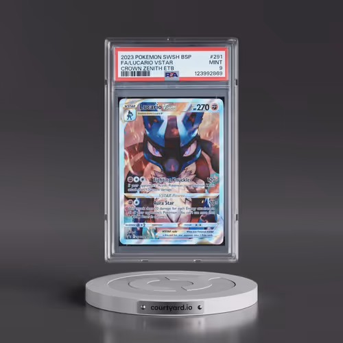 2023 Pokémon Swsh Black Star Promo #291 Lucario Vstar - Full Art Crown Zenith Elite Trainer Box (PSA