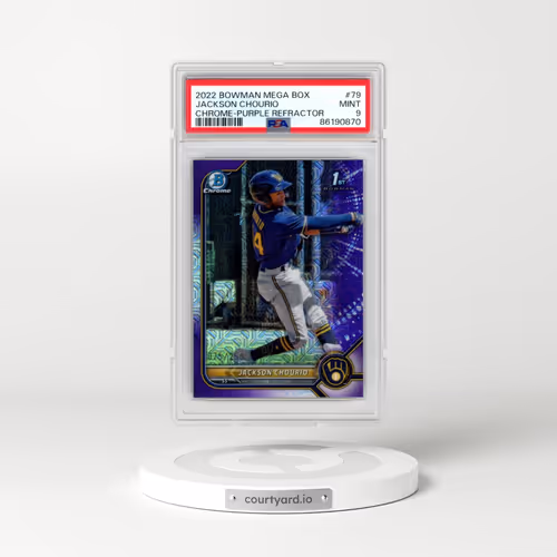 2022 Bowman Mega Box Chrome #79 Jackson Chourio - Purple Refractor (PSA 9 MINT)