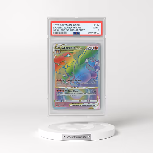 2022 Pokémon Sword & Shield Brilliant Stars #174 Charizard Vstar - Full Art Secret (PSA 9 MINT)