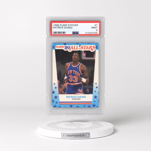 1989 Fleer Sticker #7 Patrick Ewing (PSA 9 MINT)
