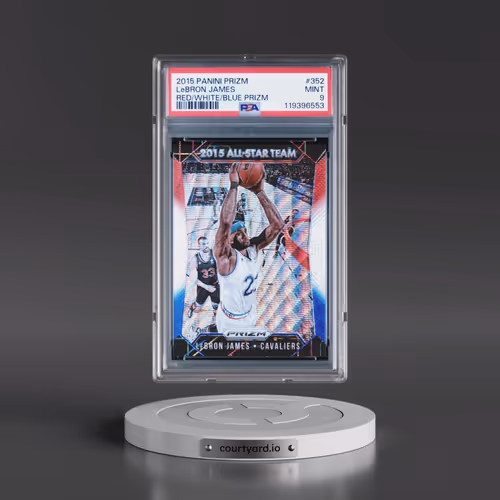 2015 Panini Prizm #352 LeBron James - Red/White/Blue Prizm (PSA 9 MINT)