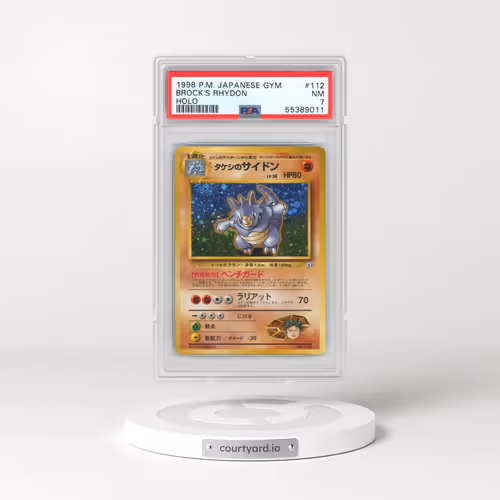 1998 Pokémon Gym #112 Brock's Rhydon - Holo (PSA 7 NM)
