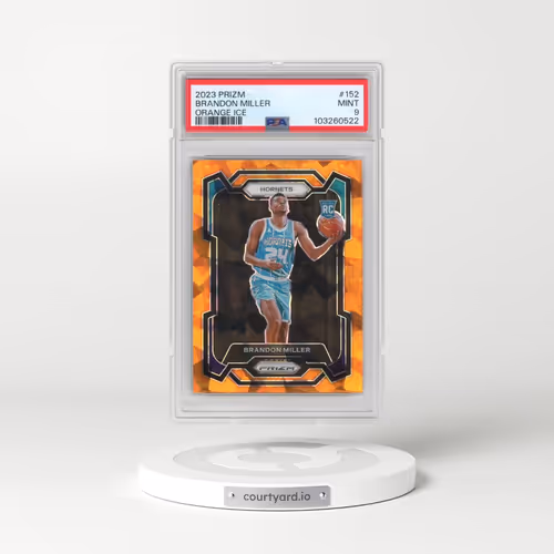 2023 Panini Prizm #152 Brandon Miller - Orange Ice (PSA 9 MINT)