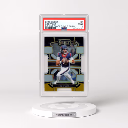 2023 Panini Select #41 CJ Stroud - Die-Cut Black & Gold Prizm (PSA 9 MINT)