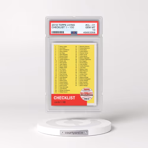 2019 Topps Living #CL-01 Checklist 1-100 (PSA 10 GEM MINT)