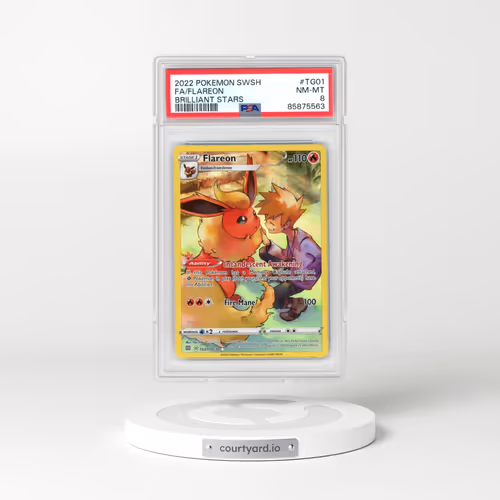 2022 Pokémon Sword & Shield Brilliant Stars #TG01 Flareon - Full Art (PSA 8 NM-MT)