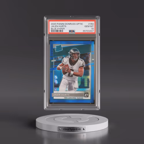 2020 Panini Donruss Optic #164 Jalen Hurts - Blue Hyper (PSA 10 GEM MINT)