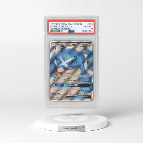 2017 Pokémon Sun & Moon Guardians Rising #139 Metagross GX - Holo Full Art (PSA 10 GEM MINT)