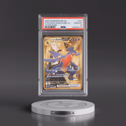 2025 Pokémon Dri EN-Destined Rivals #241 Cynthia's Garchomp EX - Holo Hyper Rare (PSA 10 GEM MINT)