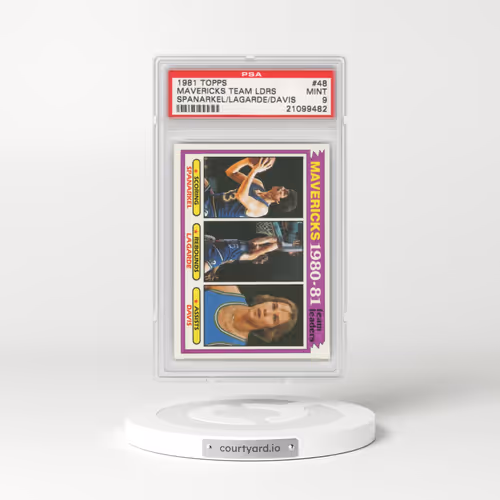 1981 Topps #48 Mavericks Team Ldrs - Spanarkel/Lagarde/Davis (PSA 9 MINT)