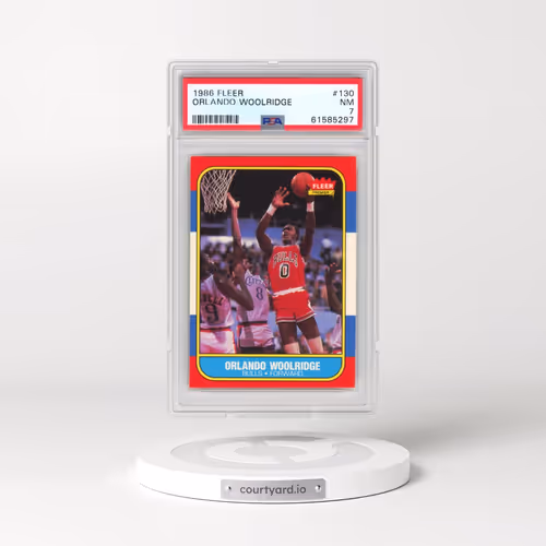 1986 Fleer #130 Orlando Woolridge (PSA 7 NM)