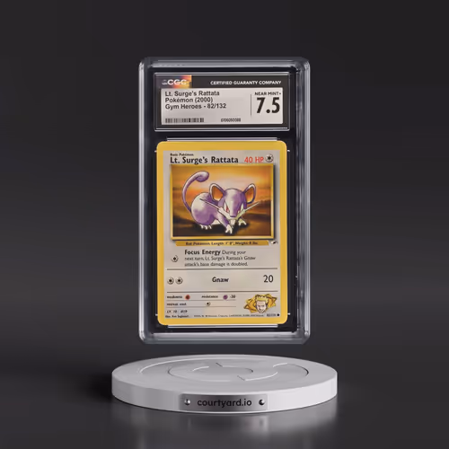 2000 Gym Heroes #82/132 Lt. Surge's Rattata (CGC 7.5 NM+)