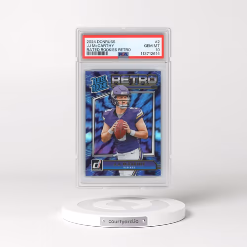 2024 Panini Donruss Rated Rookies Retro #2 JJ McCarthy (PSA 10 GEM MINT)