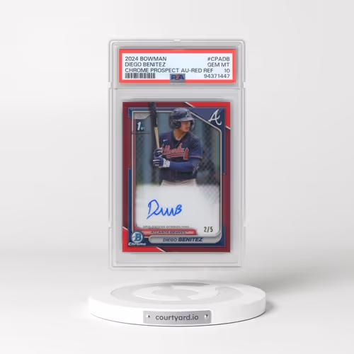 2024 Bowman Chrome Prospect Autographs #CPADB Diego Benitez - Red Refractor (PSA 10 GEM MINT)