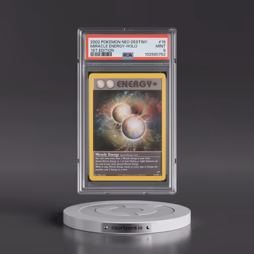 2002 Pokémon Neo Destiny #16 Miracle Energy - 1st Edition Holo (PSA 9 MINT)