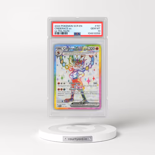 2024 Pokémon Scr EN-Stellar Crown #157 Cinderace EX - Holo Ultra Rare (PSA 10 GEM MINT)